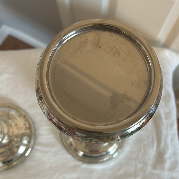 World Market LG Silver Mercury Pillar Candle Holders - Picture 5 of 8